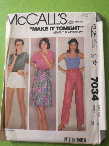 Mccall 7034 vintage 1980s - 7034,